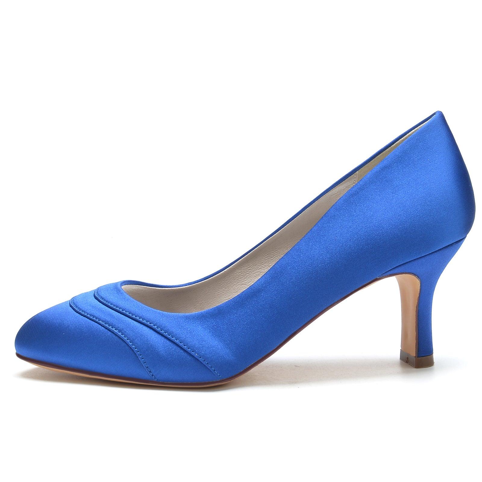 Chunky Heel 6.5cm Silk-Like Shoes CK0291 - COCOMELODY