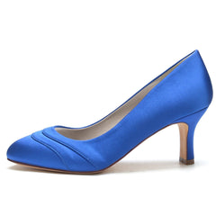 Chunky Heel 6.5cm Silk-Like Shoes CK0291 - COCOMELODY