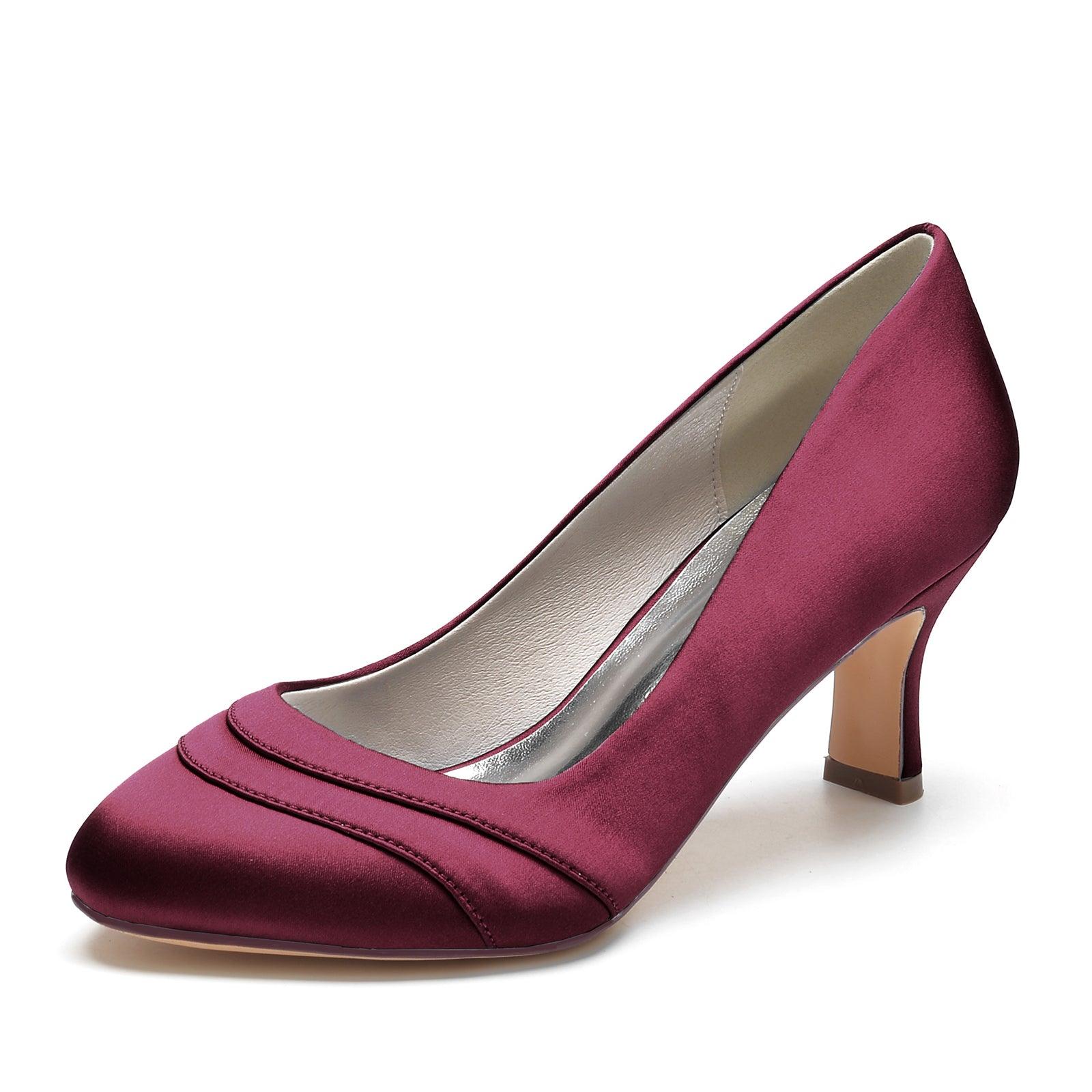 Chunky Heel 6.5cm Silk-Like Shoes CK0291 - COCOMELODY