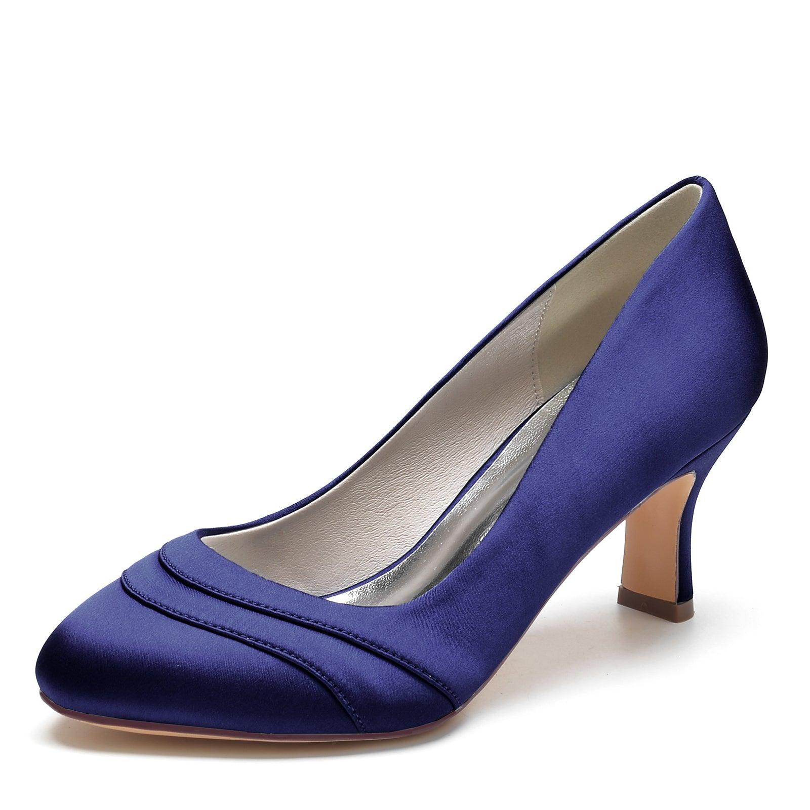 Chunky Heel 6.5cm Silk-Like Shoes CK0291 - COCOMELODY
