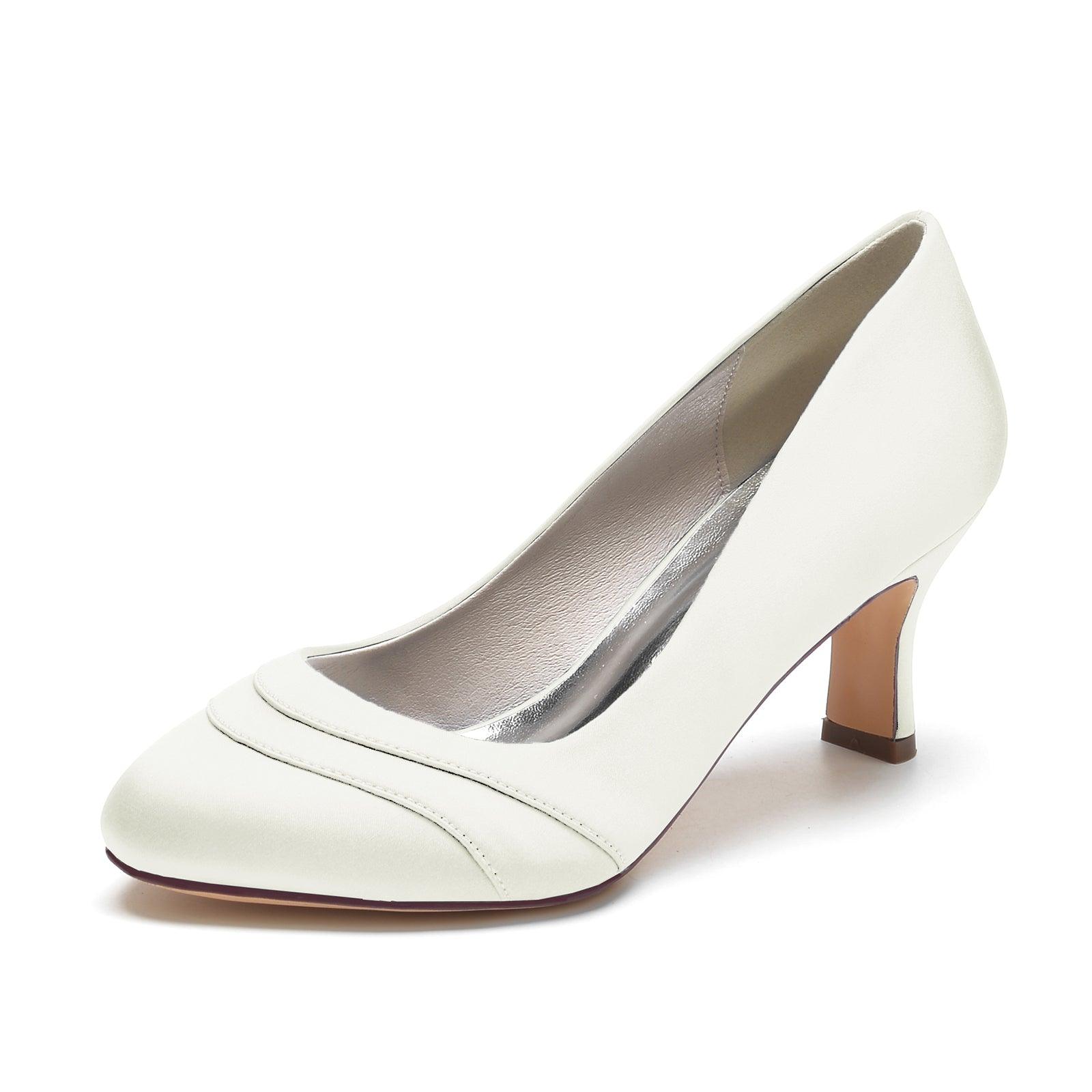 Chunky Heel 6.5cm Silk-Like Shoes CK0291 - COCOMELODY