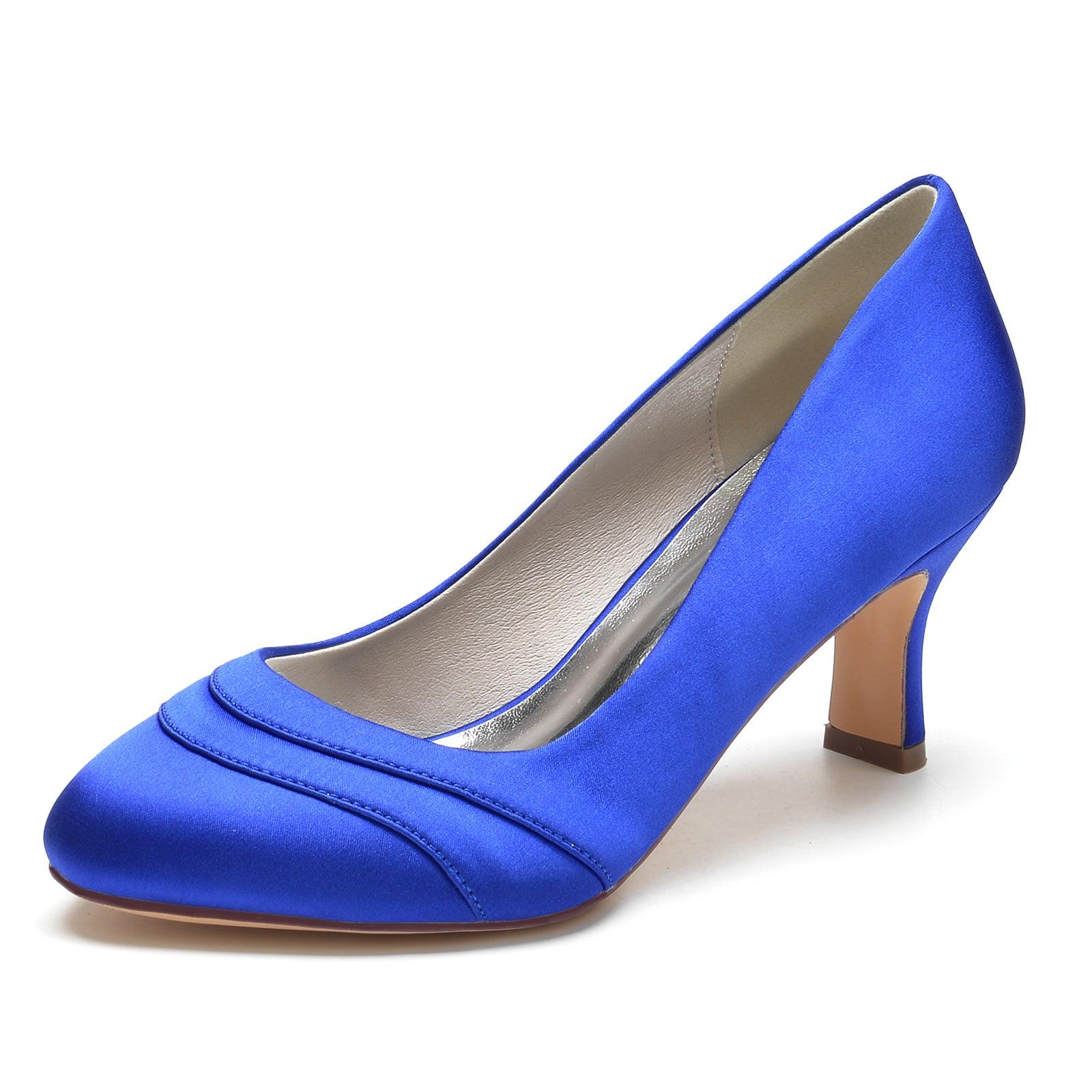 Chunky Heel 6.5cm Silk-Like Shoes CK0291 - COCOMELODY