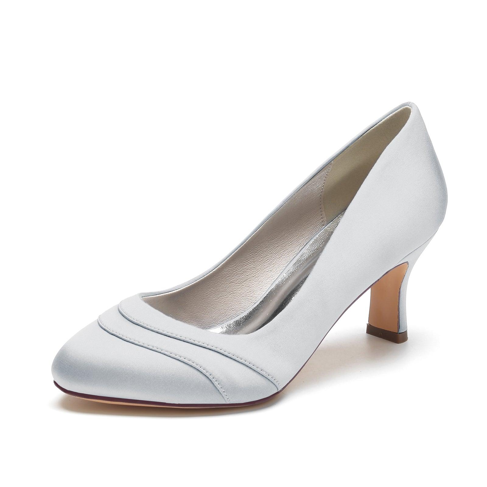 Chunky Heel 6.5cm Silk-Like Shoes CK0291 - COCOMELODY