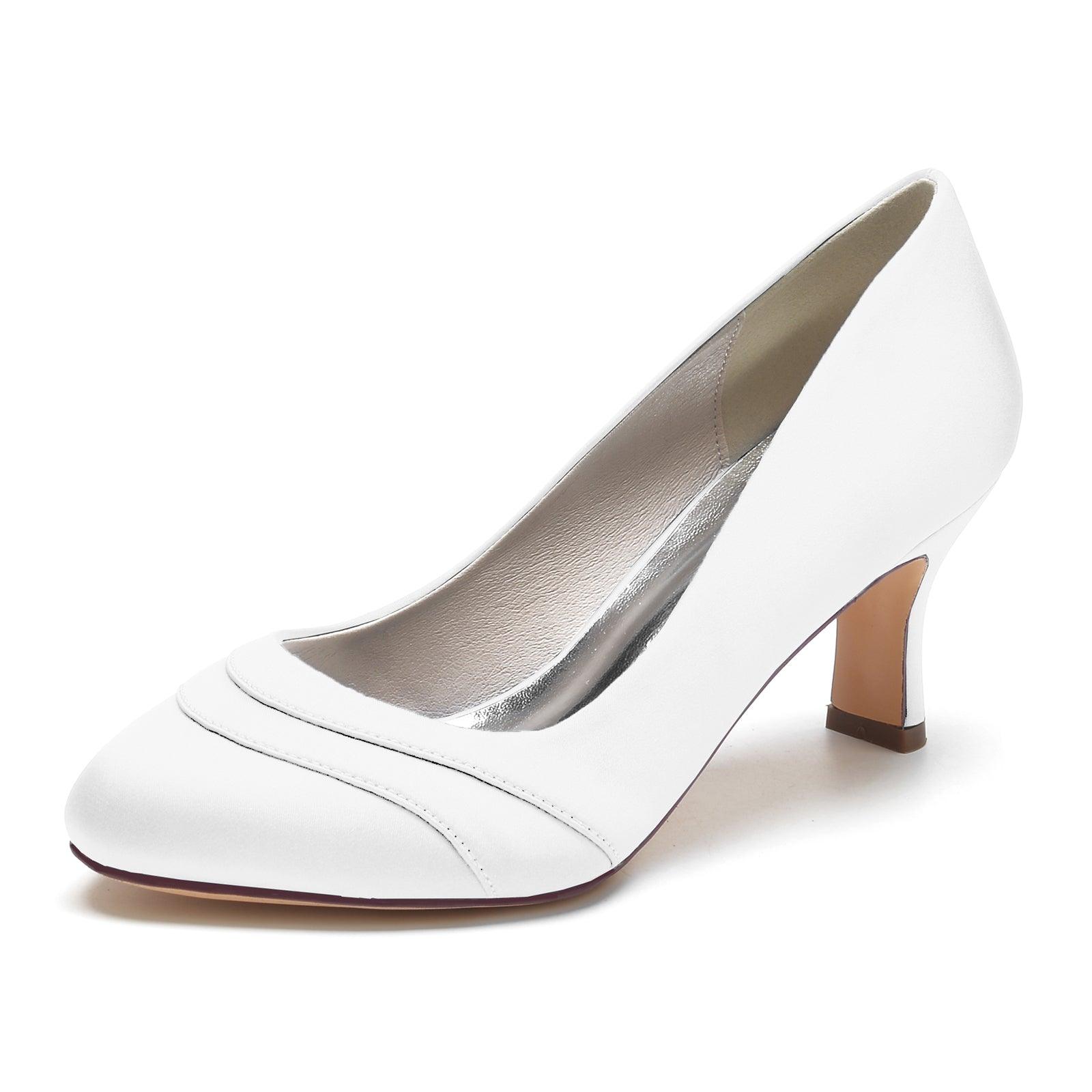 Chunky Heel 6.5cm Silk-Like Shoes CK0291 - COCOMELODY