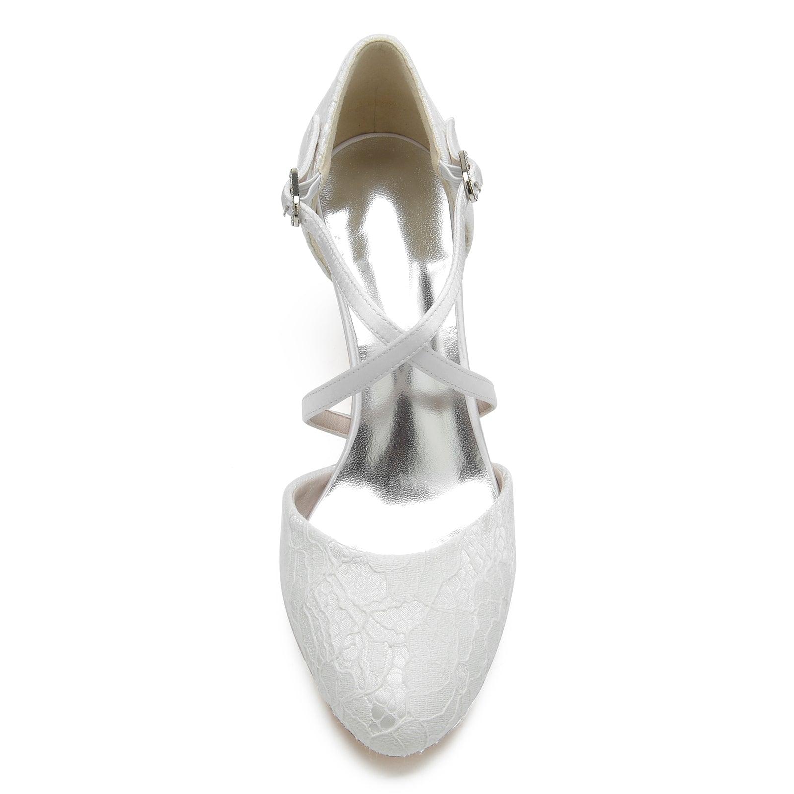 Chunky Heel 6.5cm Lace Shoes CK0292 - COCOMELODY