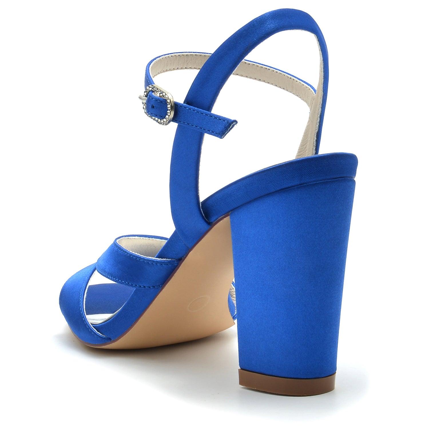Chunky Heel 8.5cm Silk-Like Shoes CK0295 - COCOMELODY