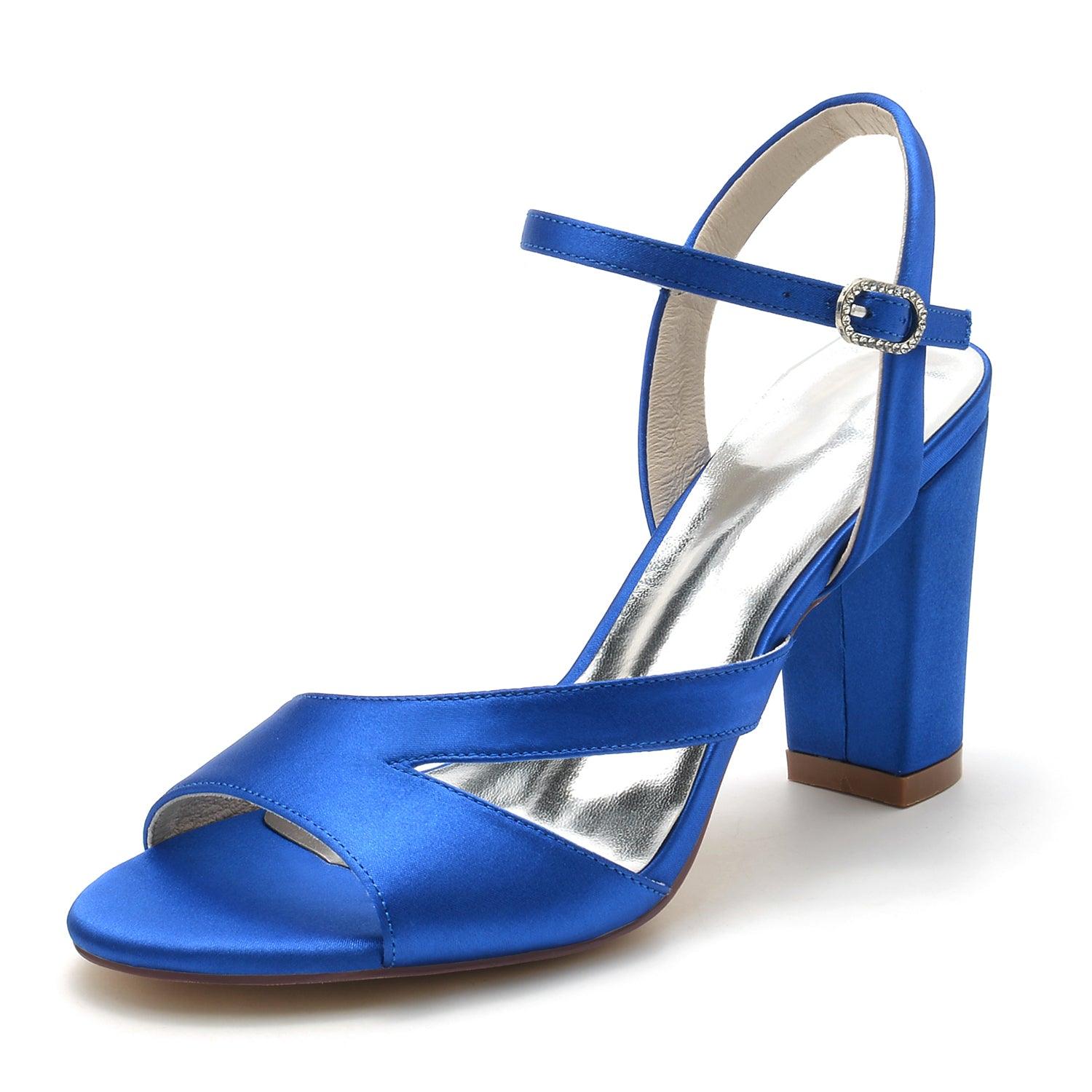 Chunky Heel 8.5cm Silk-Like Shoes CK0295 - COCOMELODY