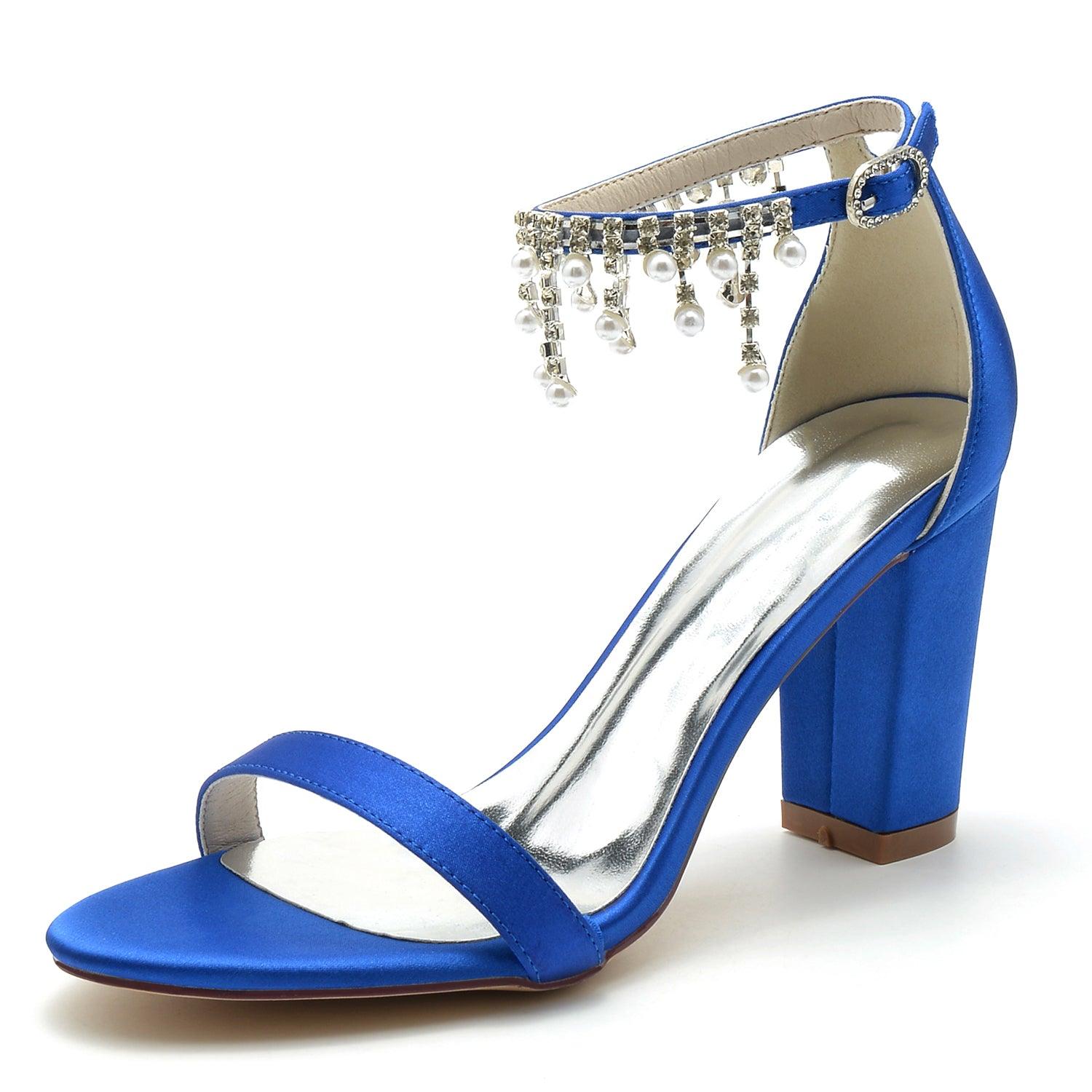 Silver Block Heel Sandals CK0297 - COCOMELODY