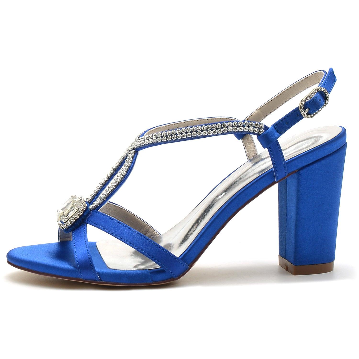 Chunky Heel 8.5cm Silk-Like Shoes CK0299 - COCOMELODY