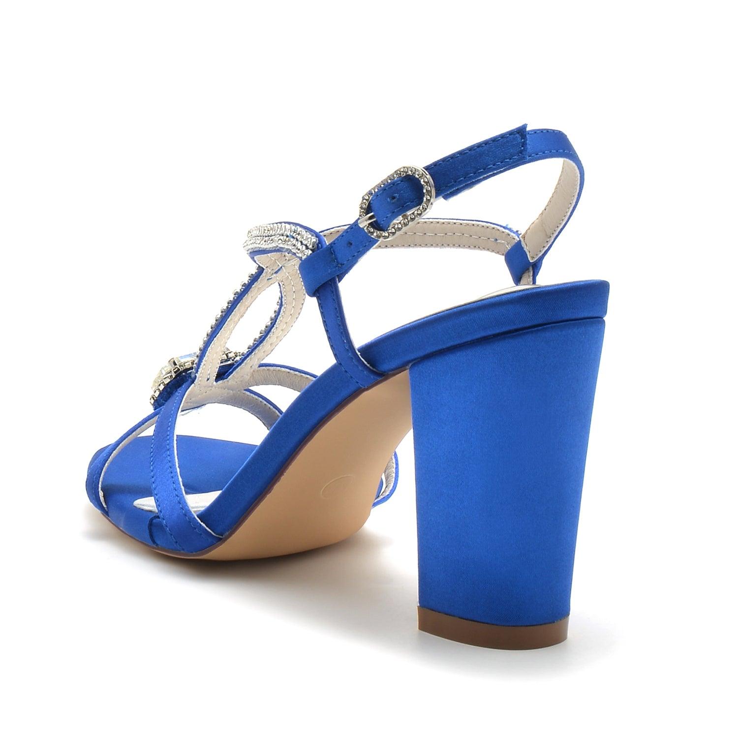 Chunky Heel 8.5cm Silk-Like Shoes CK0299 - COCOMELODY