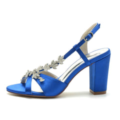Chunky Heel 8.5cm Silk-Like Shoes CK0300 - COCOMELODY