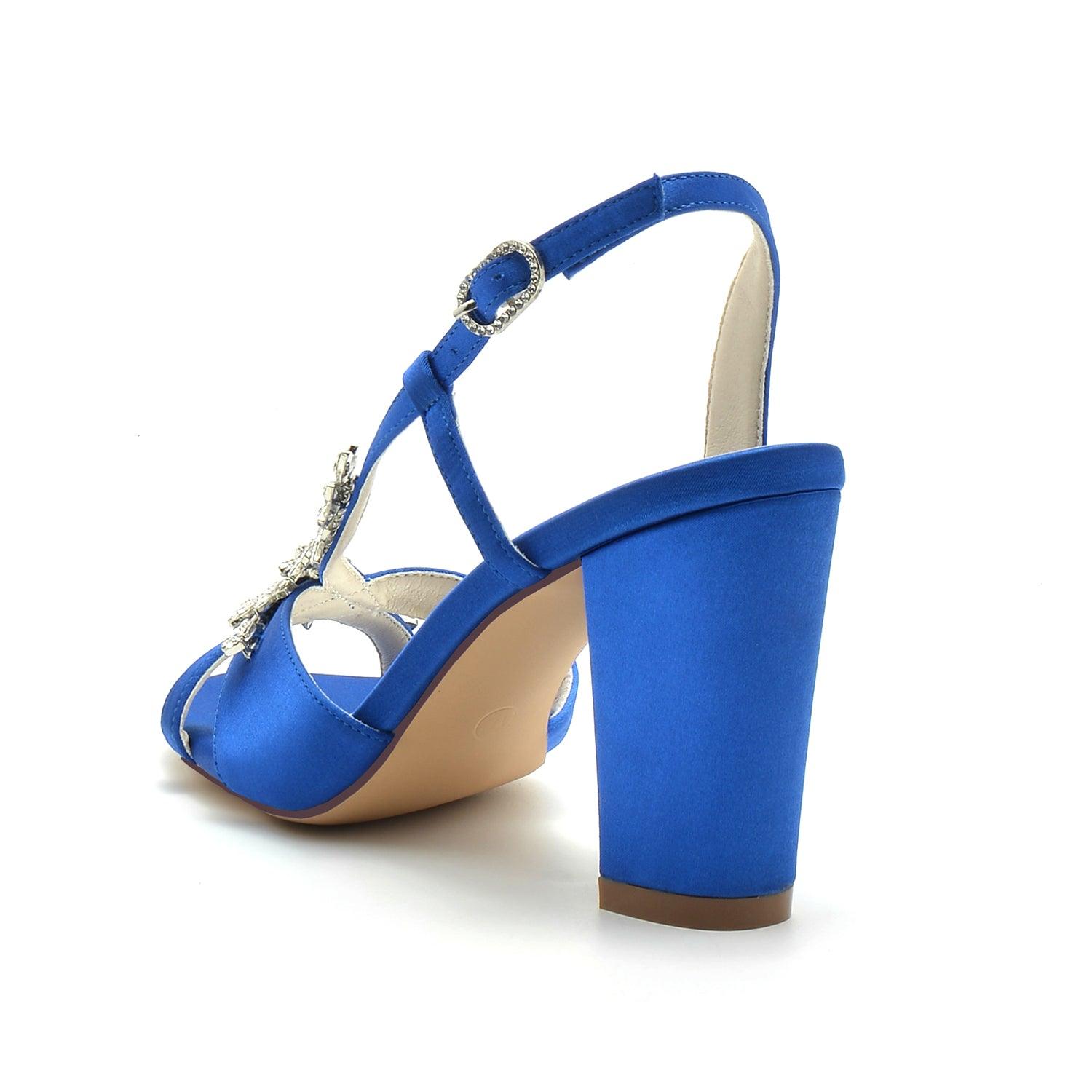 Chunky Heel 8.5cm Silk-Like Shoes CK0300 - COCOMELODY