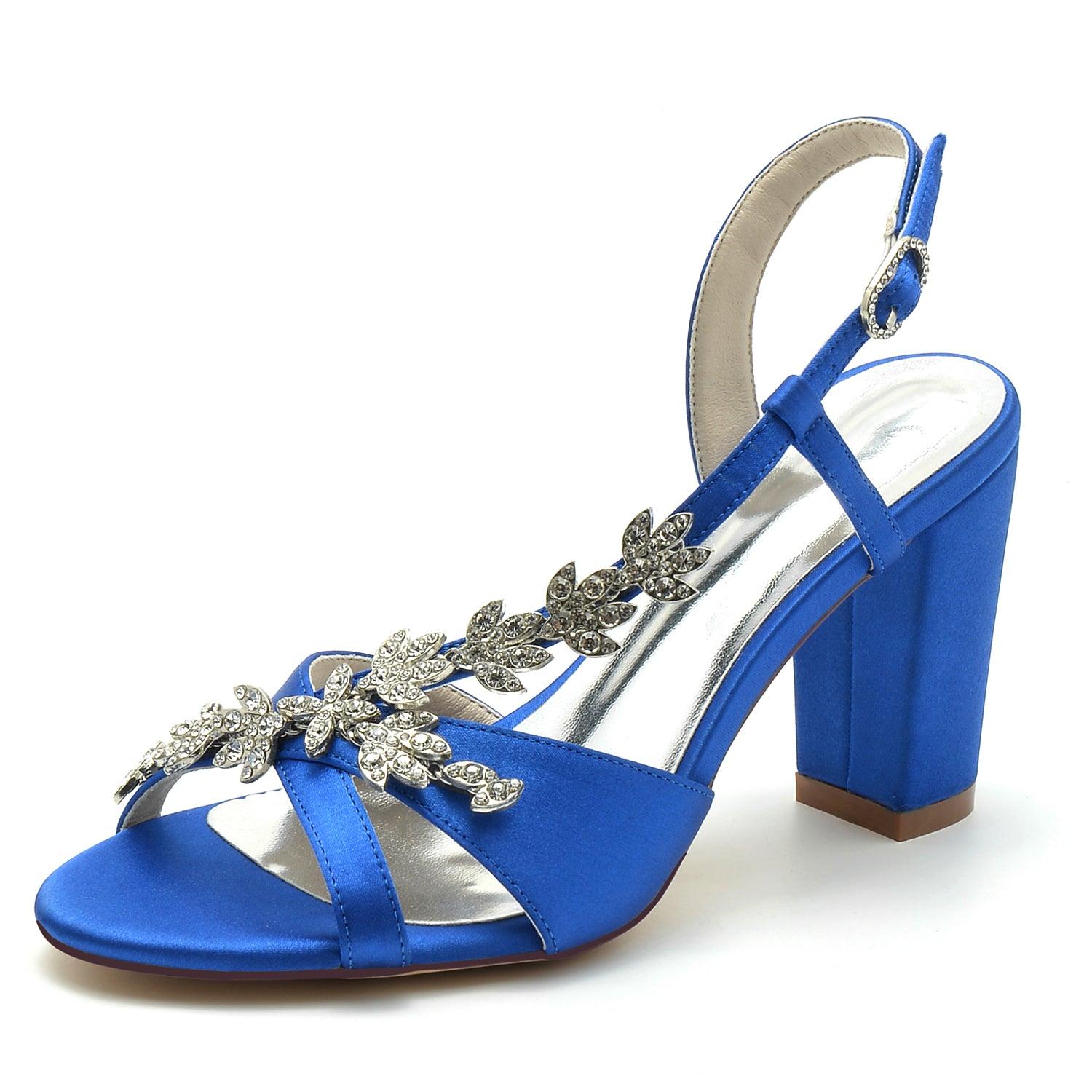 Chunky Heel 8.5cm Silk-Like Shoes CK0300 - COCOMELODY