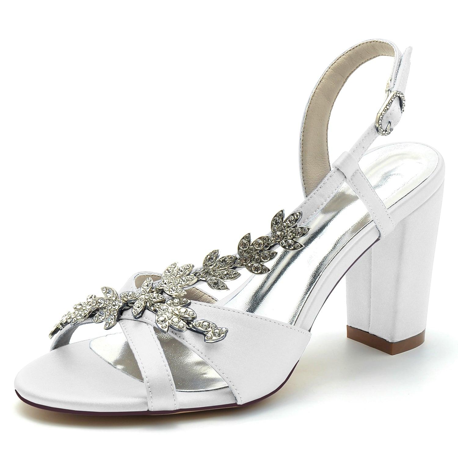Chunky Heel 8.5cm Silk-Like Shoes CK0300 - COCOMELODY