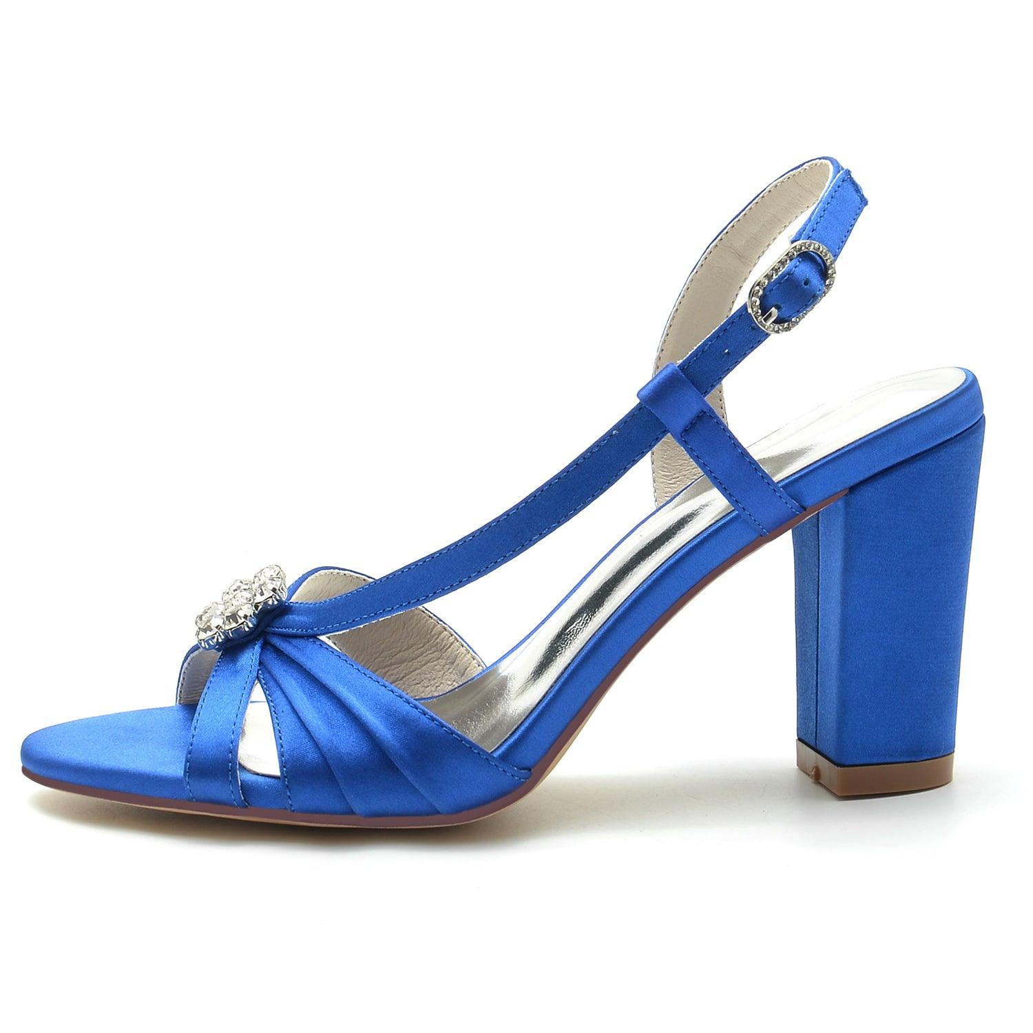 Chunky Heel 8.5cm Silk-Like Shoes CK0302 - COCOMELODY