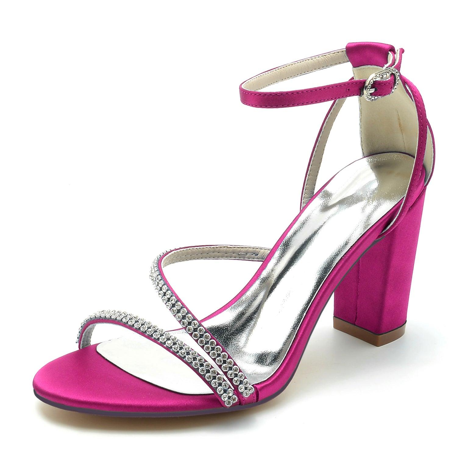 Blue Ankle Strap Heels CK0303 - COCOMELODY