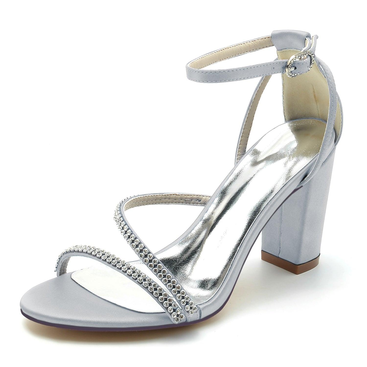 Blue Ankle Strap Heels CK0303 - COCOMELODY
