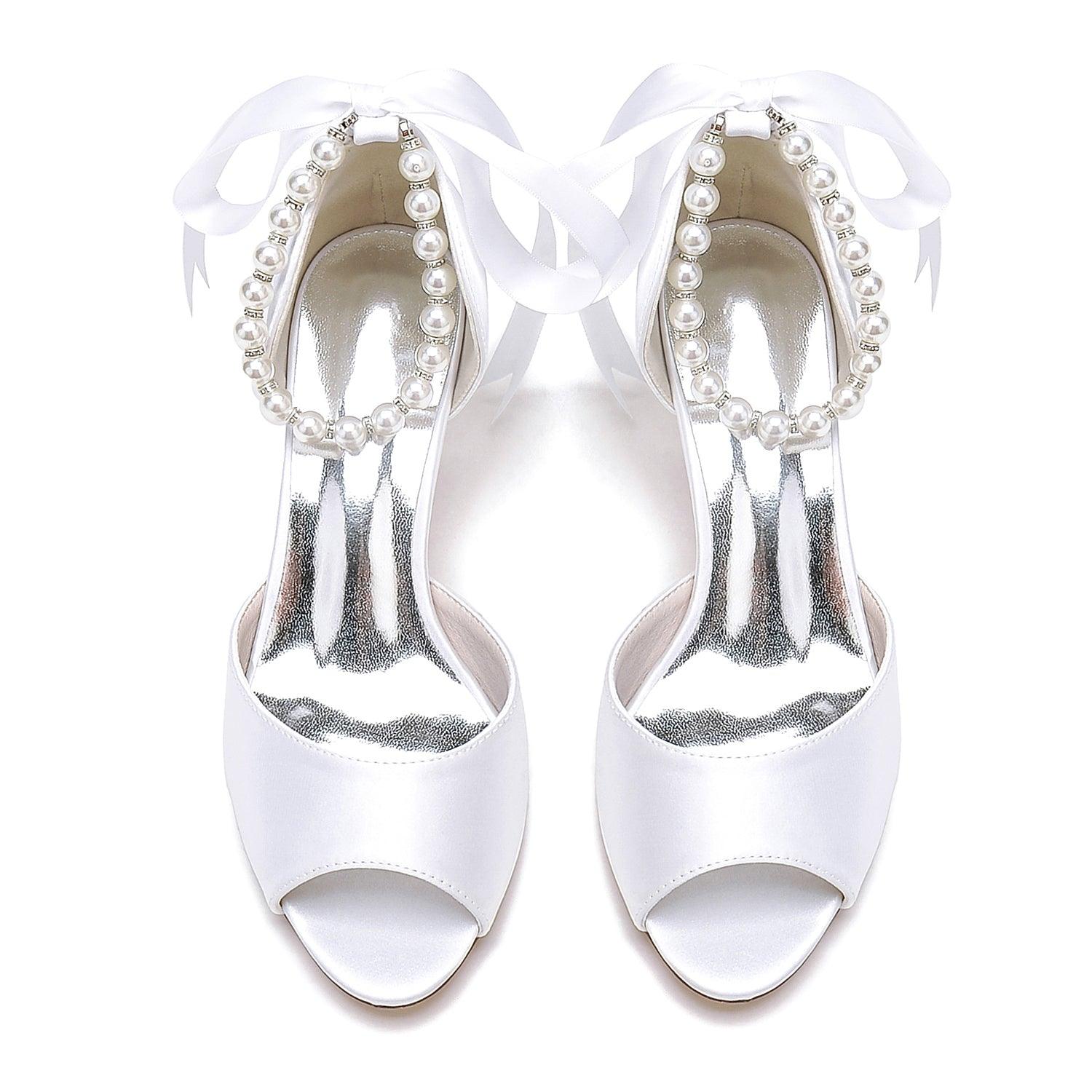 Chunky Heel 6.5cm Silk-Like Shoes CK0306 - COCOMELODY