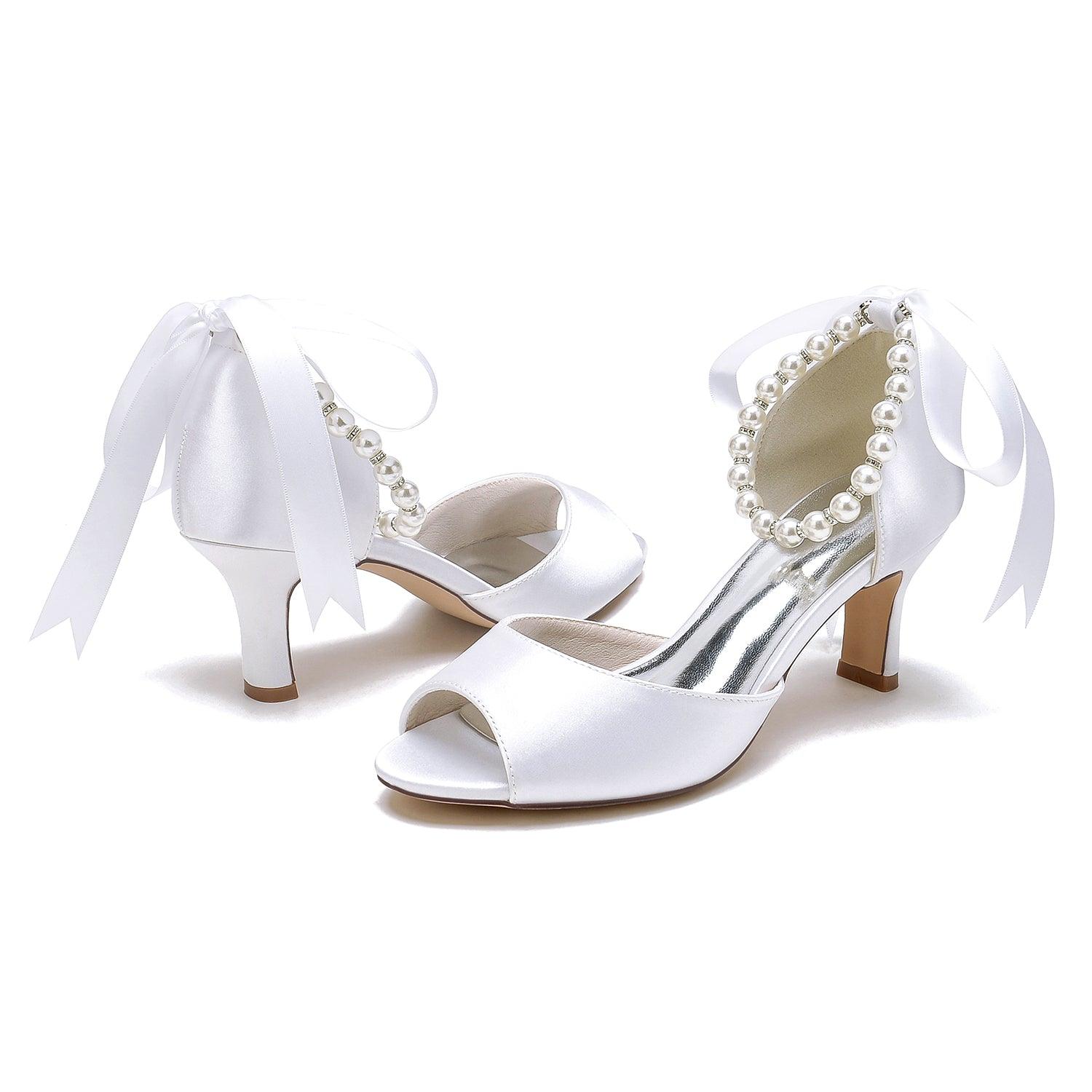 Chunky Heel 6.5cm Silk-Like Shoes CK0306 - COCOMELODY