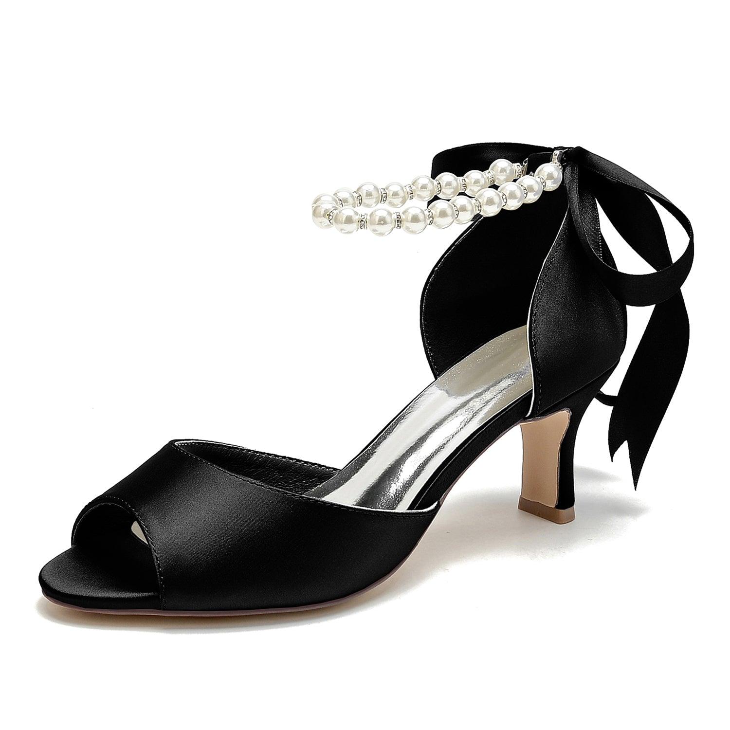 Chunky Heel 6.5cm Silk-Like Shoes CK0306 - COCOMELODY