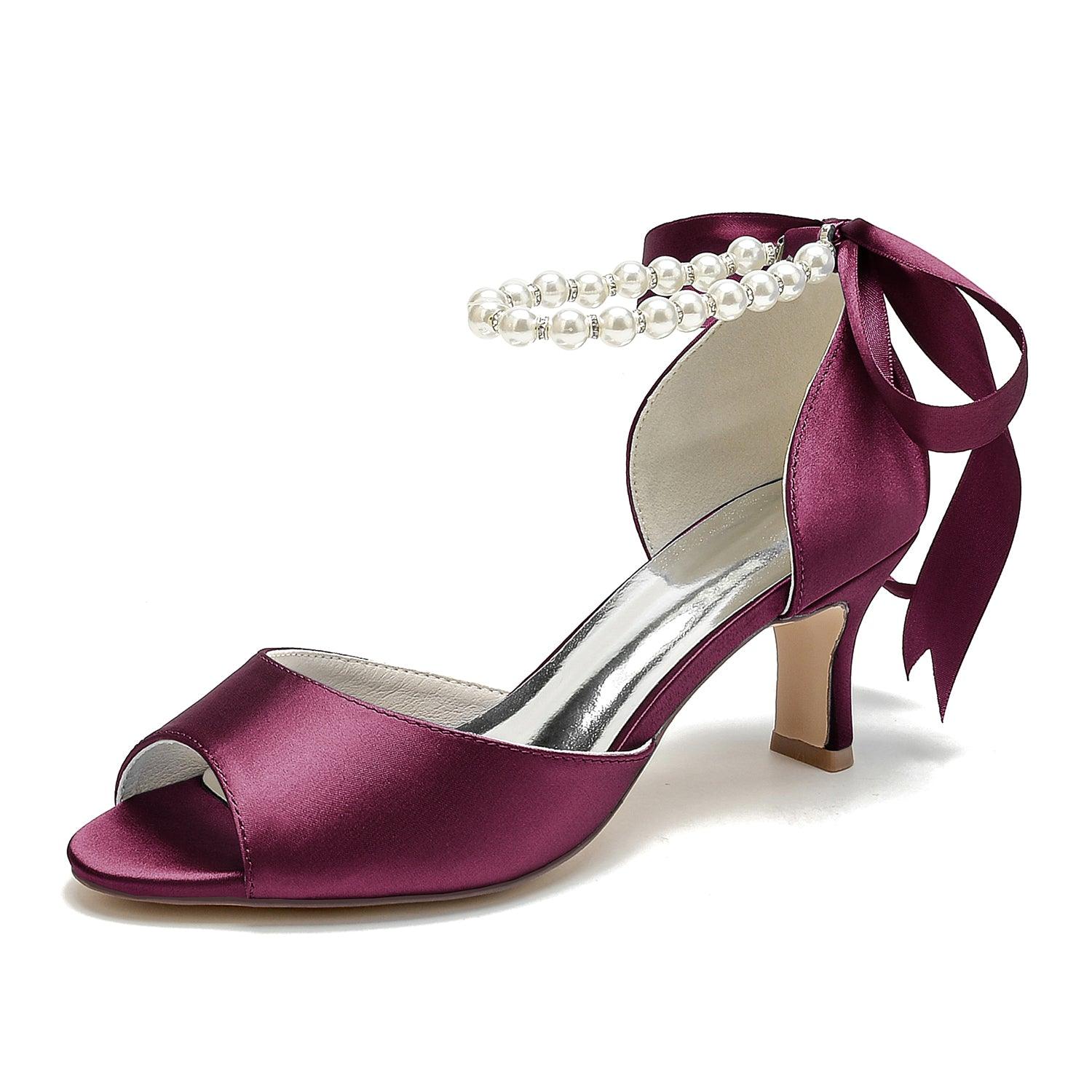Chunky Heel 6.5cm Silk-Like Shoes CK0306 - COCOMELODY