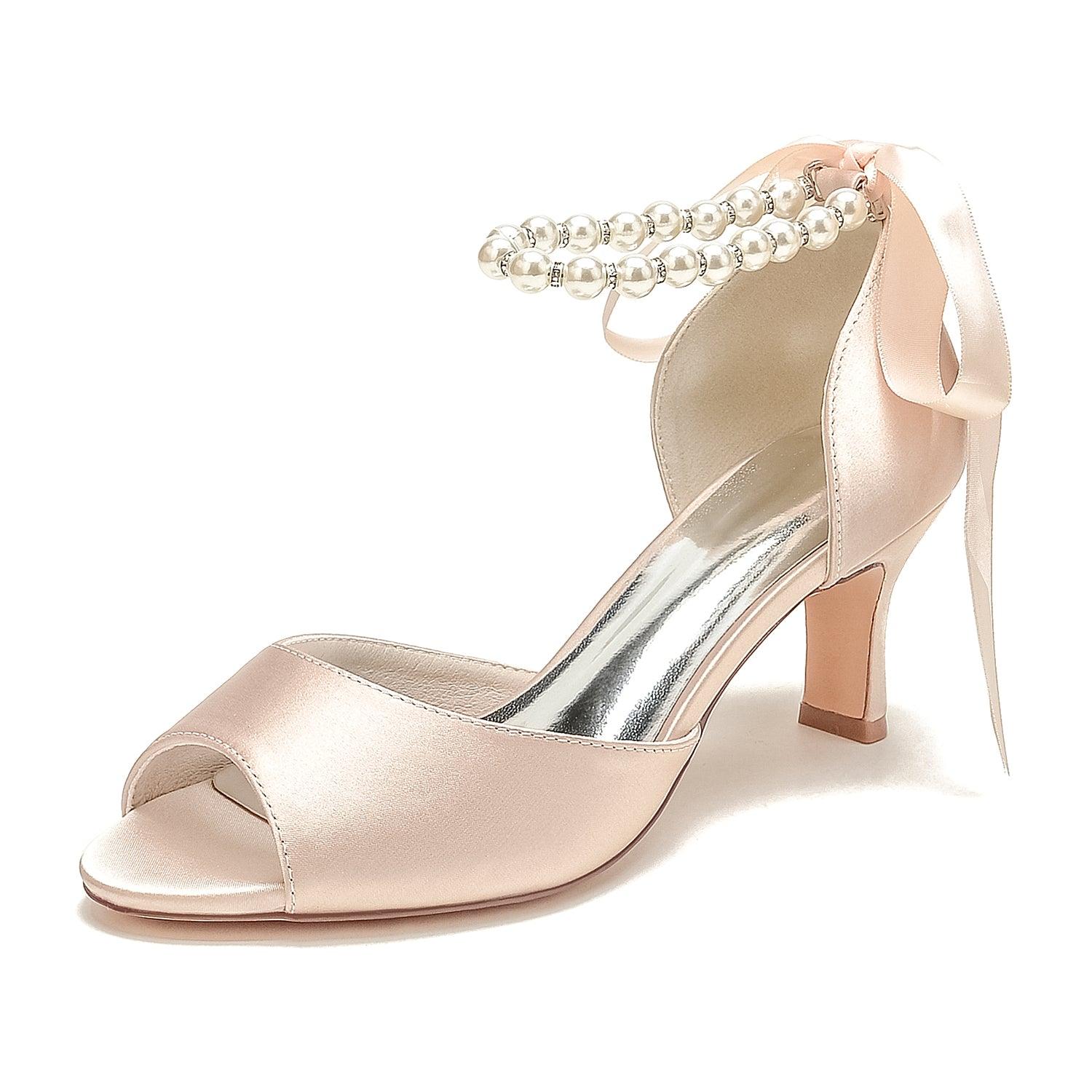 Chunky Heel 6.5cm Silk-Like Shoes CK0306 - COCOMELODY