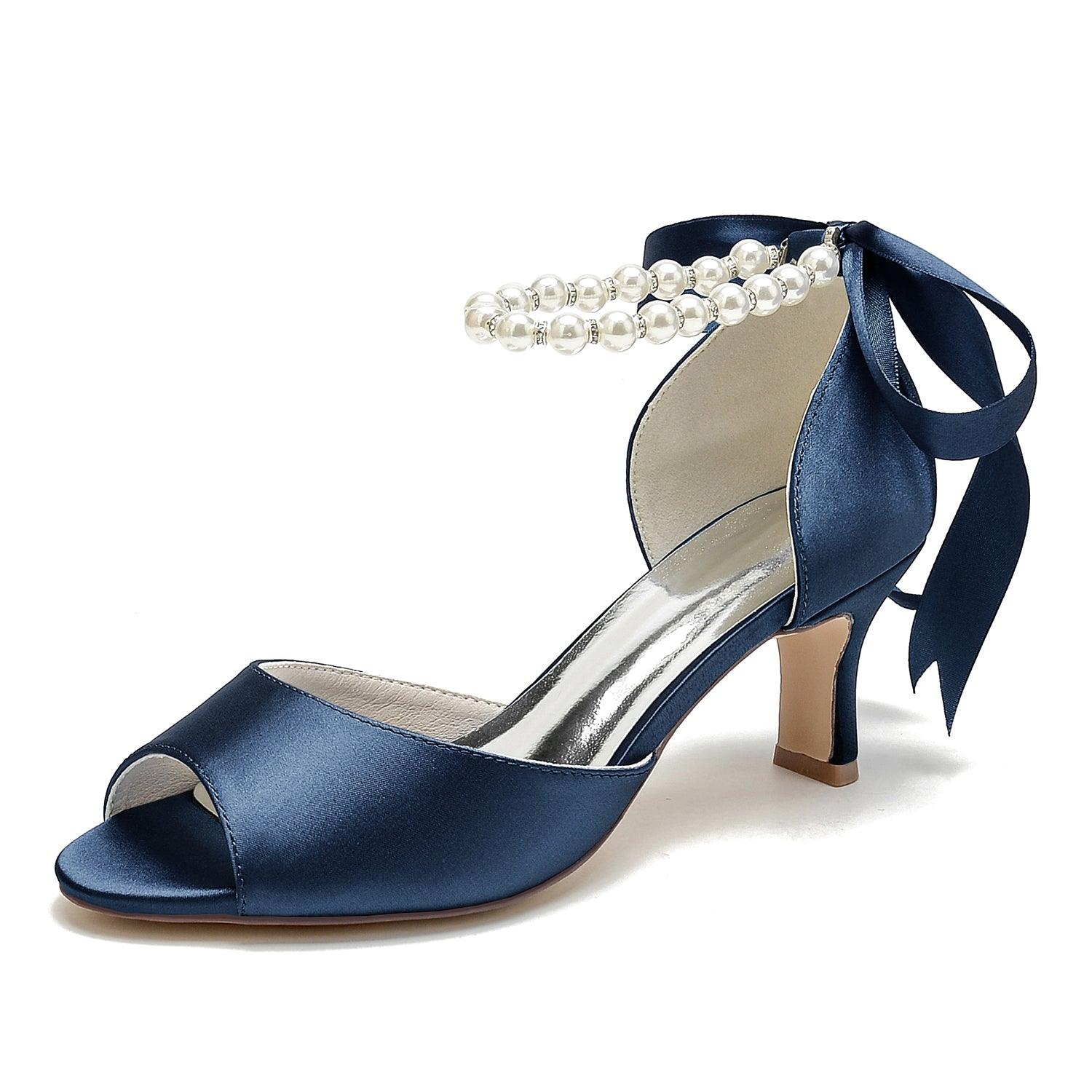 Chunky Heel 6.5cm Silk-Like Shoes CK0306 - COCOMELODY