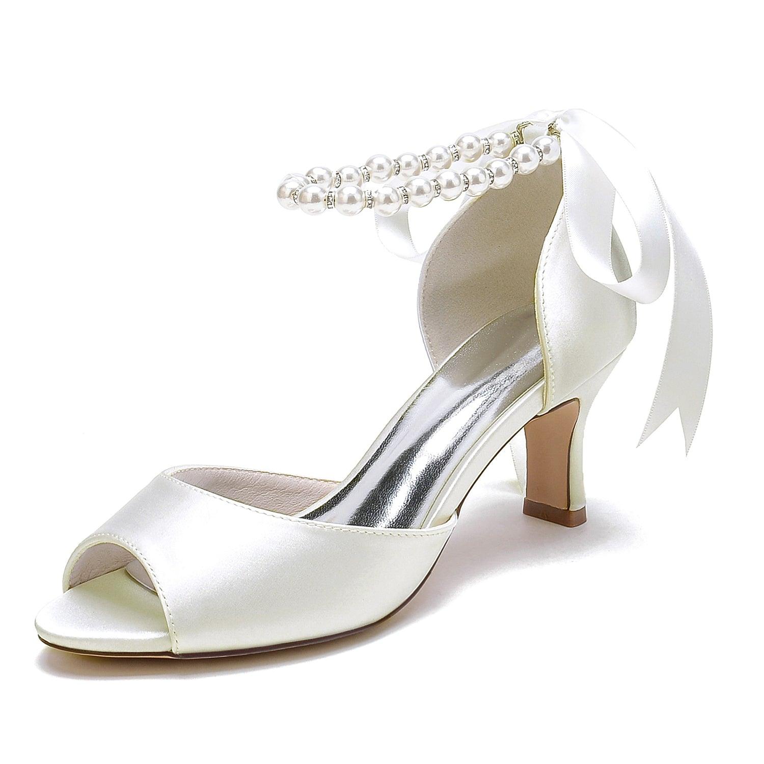 Chunky Heel 6.5cm Silk-Like Shoes CK0306 - COCOMELODY