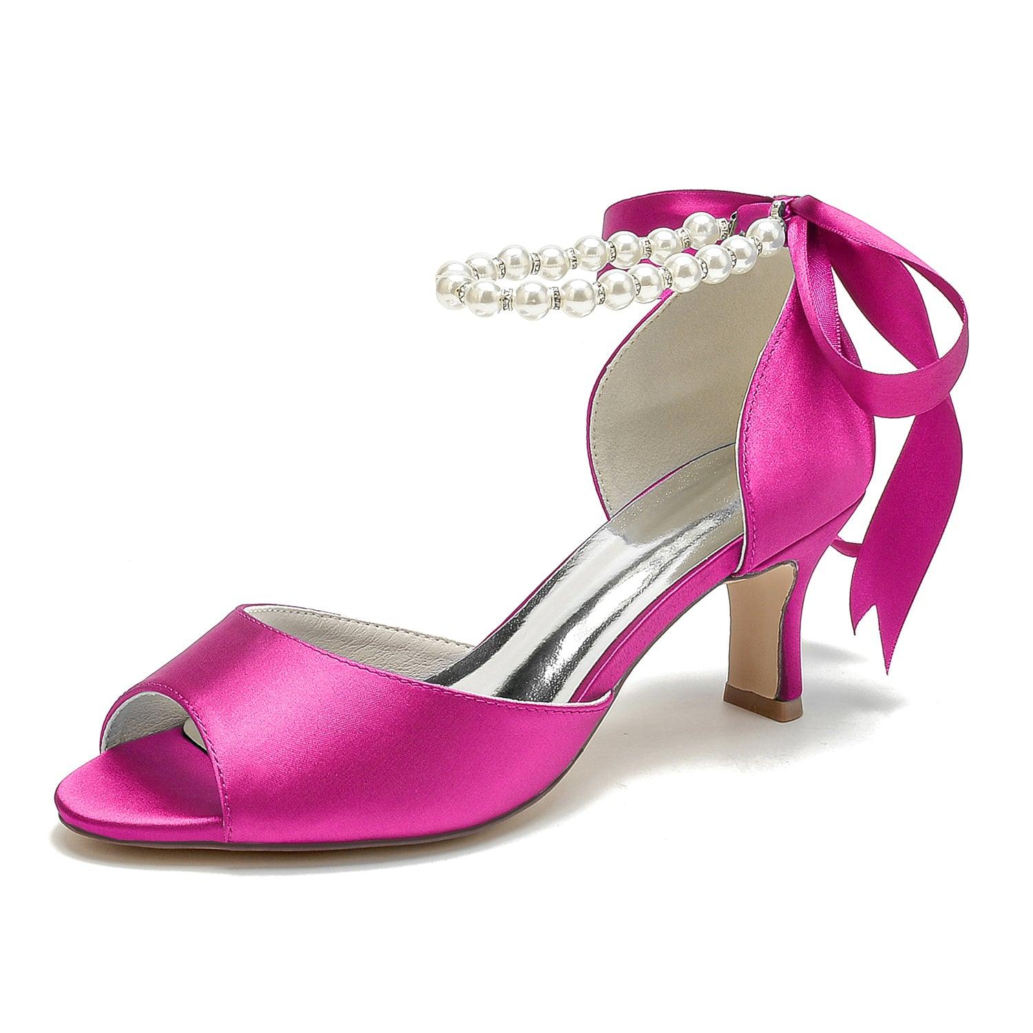 Chunky Heel 6.5cm Silk-Like Shoes CK0306 - COCOMELODY