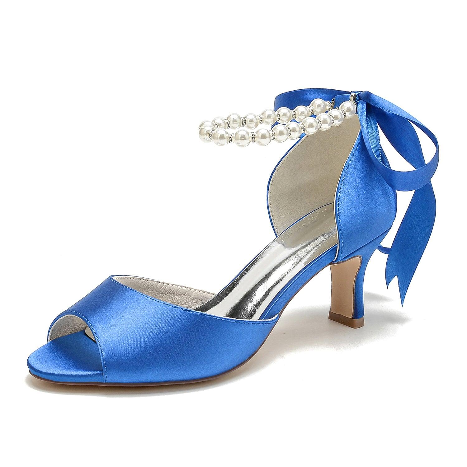 Chunky Heel 6.5cm Silk-Like Shoes CK0306 - COCOMELODY