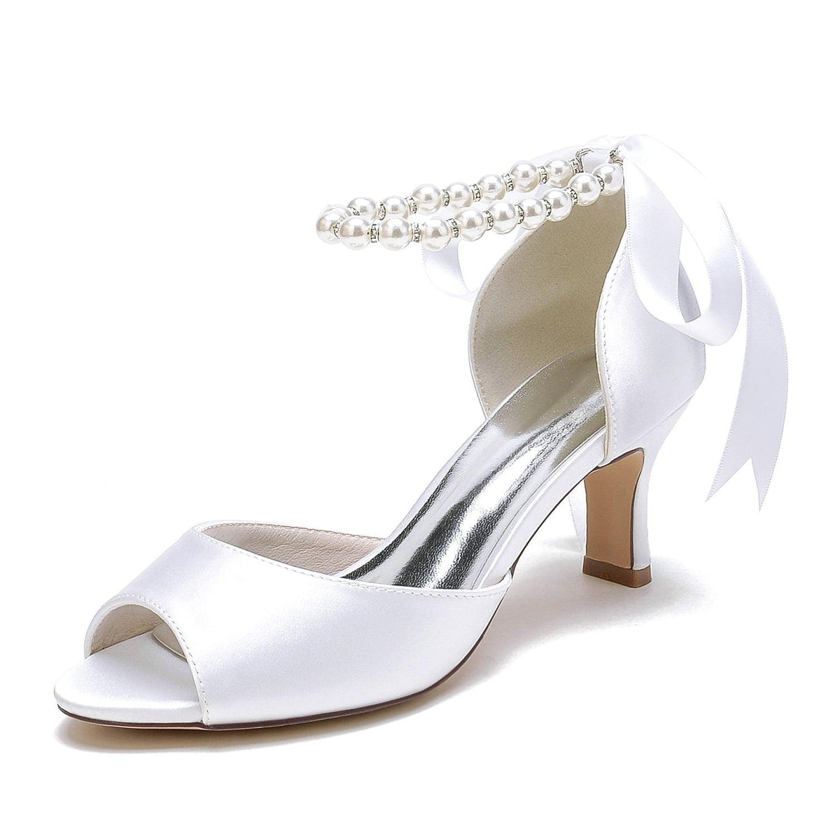 Chunky Heel 6.5cm Silk-Like Shoes CK0306 - COCOMELODY