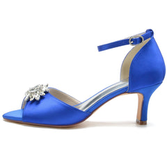 Chunky Heel 6.5cm Silk-Like Shoes CK0307 - COCOMELODY