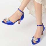Chunky Heel 6.5cm Silk-Like Shoes CK0307 - COCOMELODY
