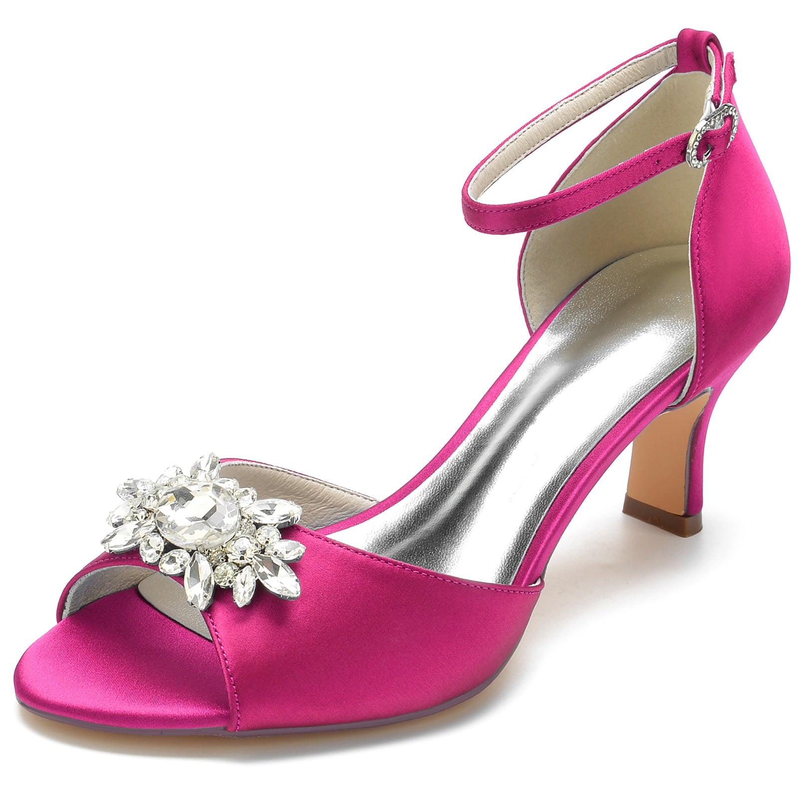 Chunky Heel 6.5cm Silk-Like Shoes CK0307 - COCOMELODY