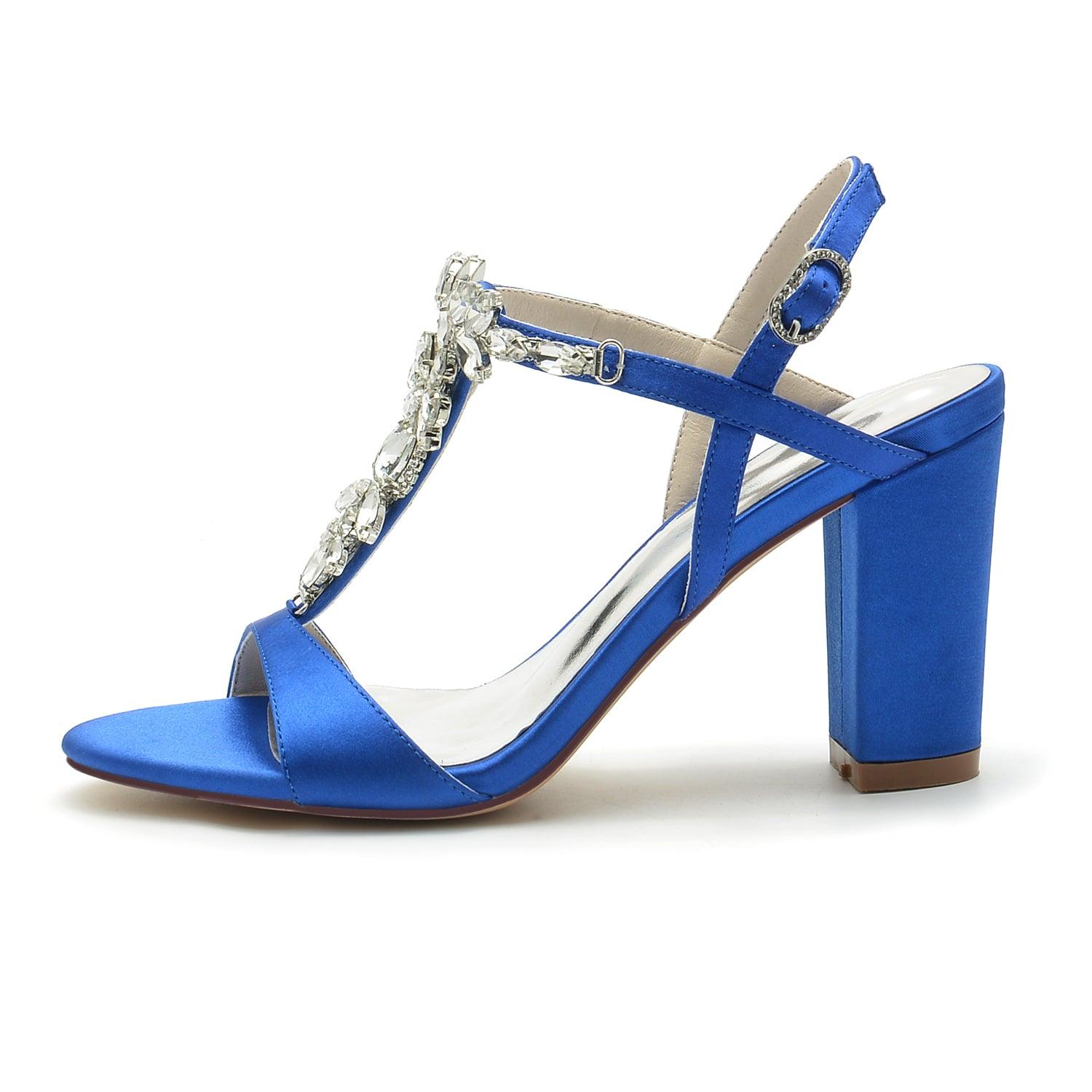 Chunky Heel 8.5cm Silk-Like Shoes CK0310 - COCOMELODY