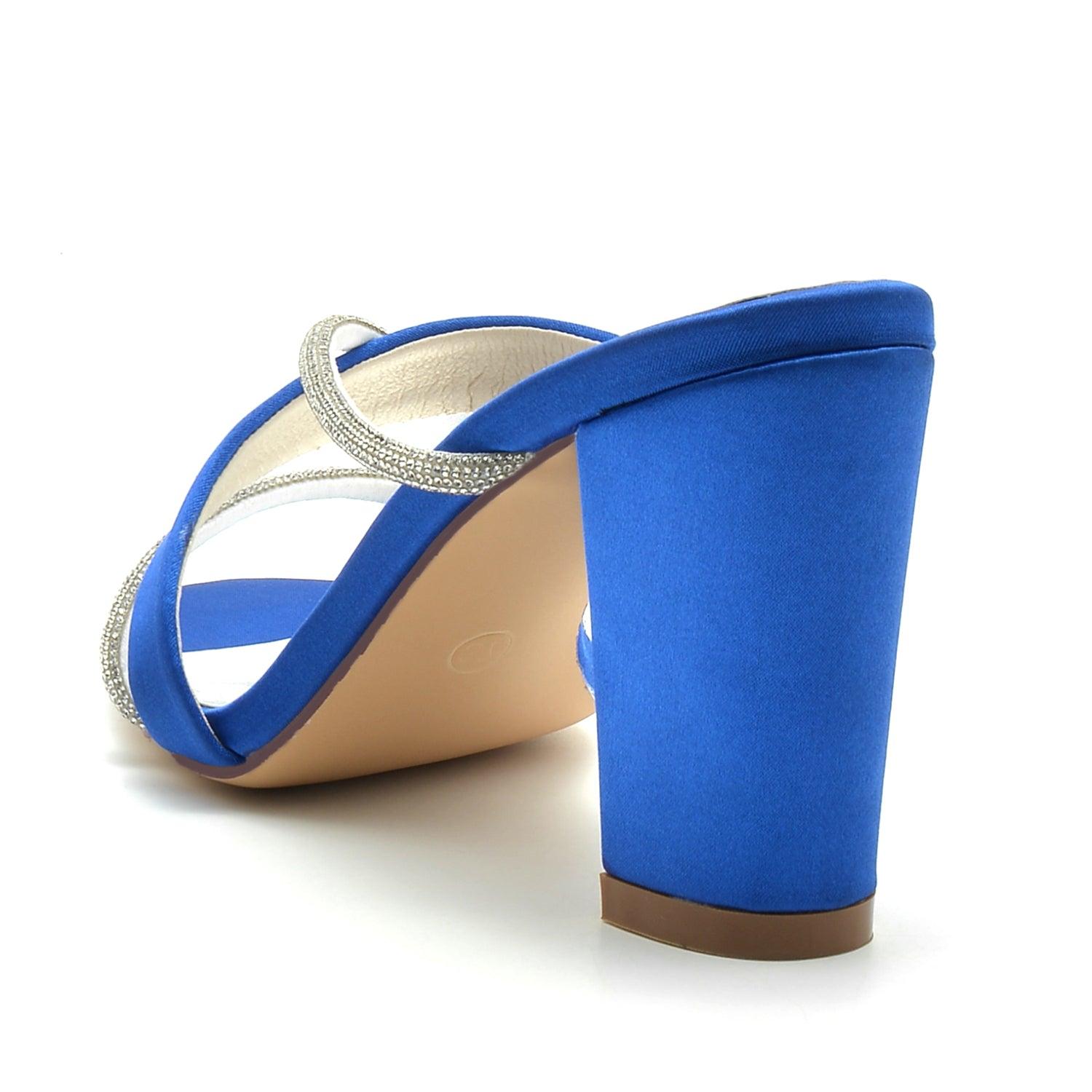 Chunky Heel 8.5cm Silk-Like Shoes CK0311 - COCOMELODY