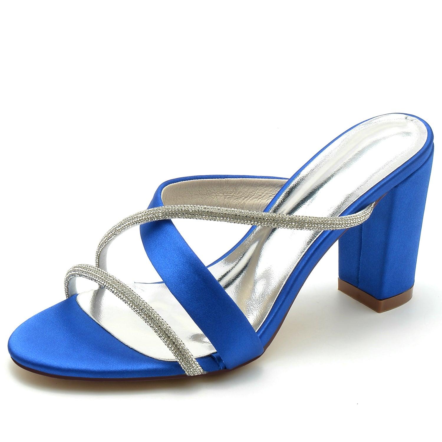 Chunky Heel 8.5cm Silk-Like Shoes CK0311 - COCOMELODY