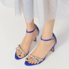 Chunky Heel 6.5cm Silk-Like Shoes CK0312 - COCOMELODY