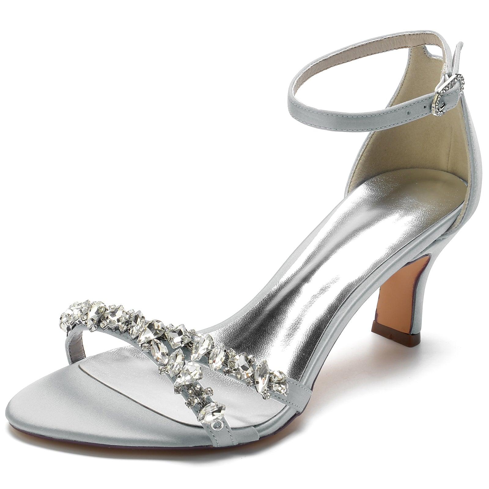 Chunky Heel 6.5cm Silk-Like Shoes CK0312 - COCOMELODY