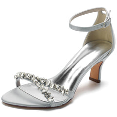 Chunky Heel 6.5cm Silk-Like Shoes CK0312 - COCOMELODY