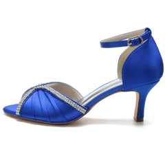 Chunky Heel 6.5cm Silk-Like Shoes CK0313 - COCOMELODY
