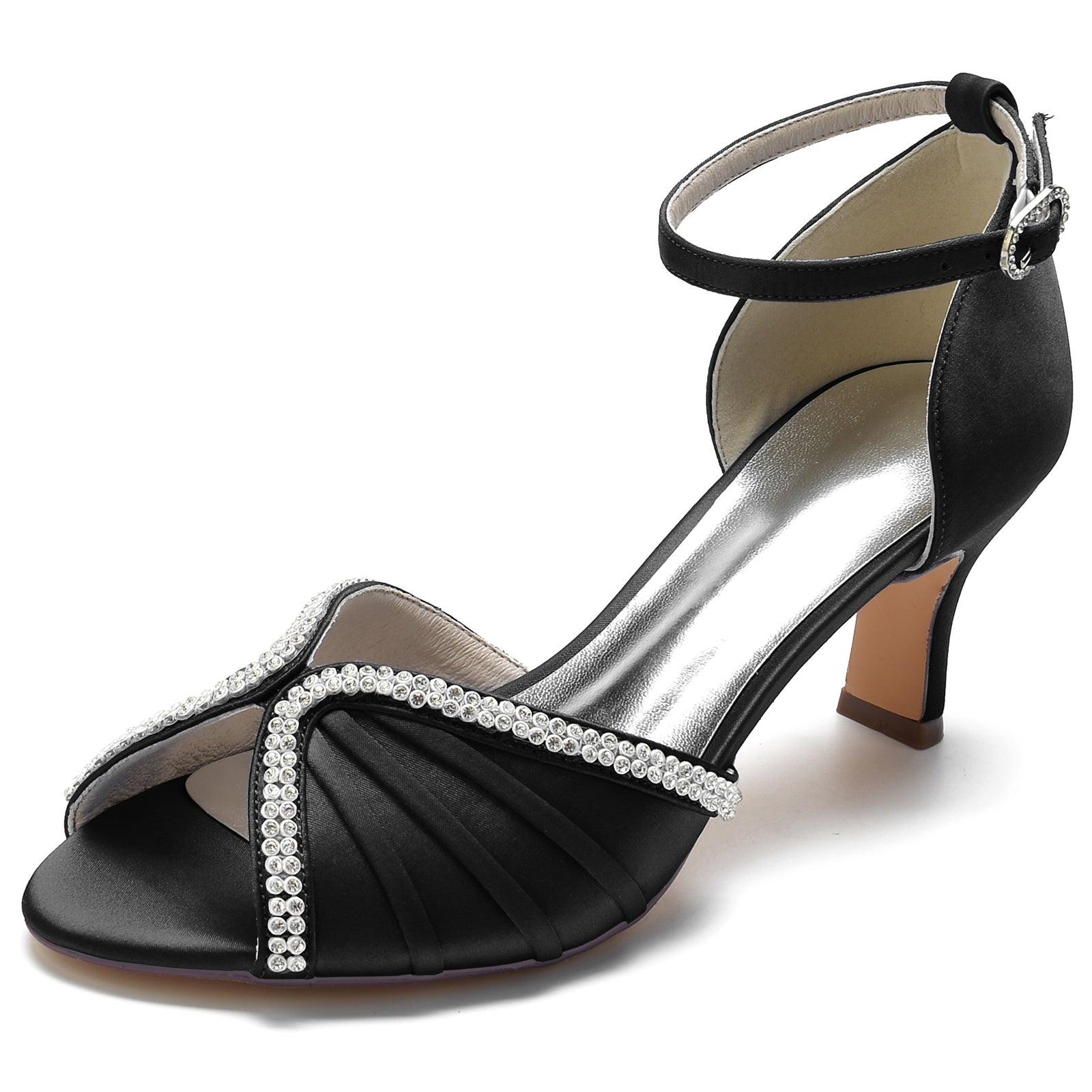 Chunky Heel 6.5cm Silk-Like Shoes CK0313 - COCOMELODY