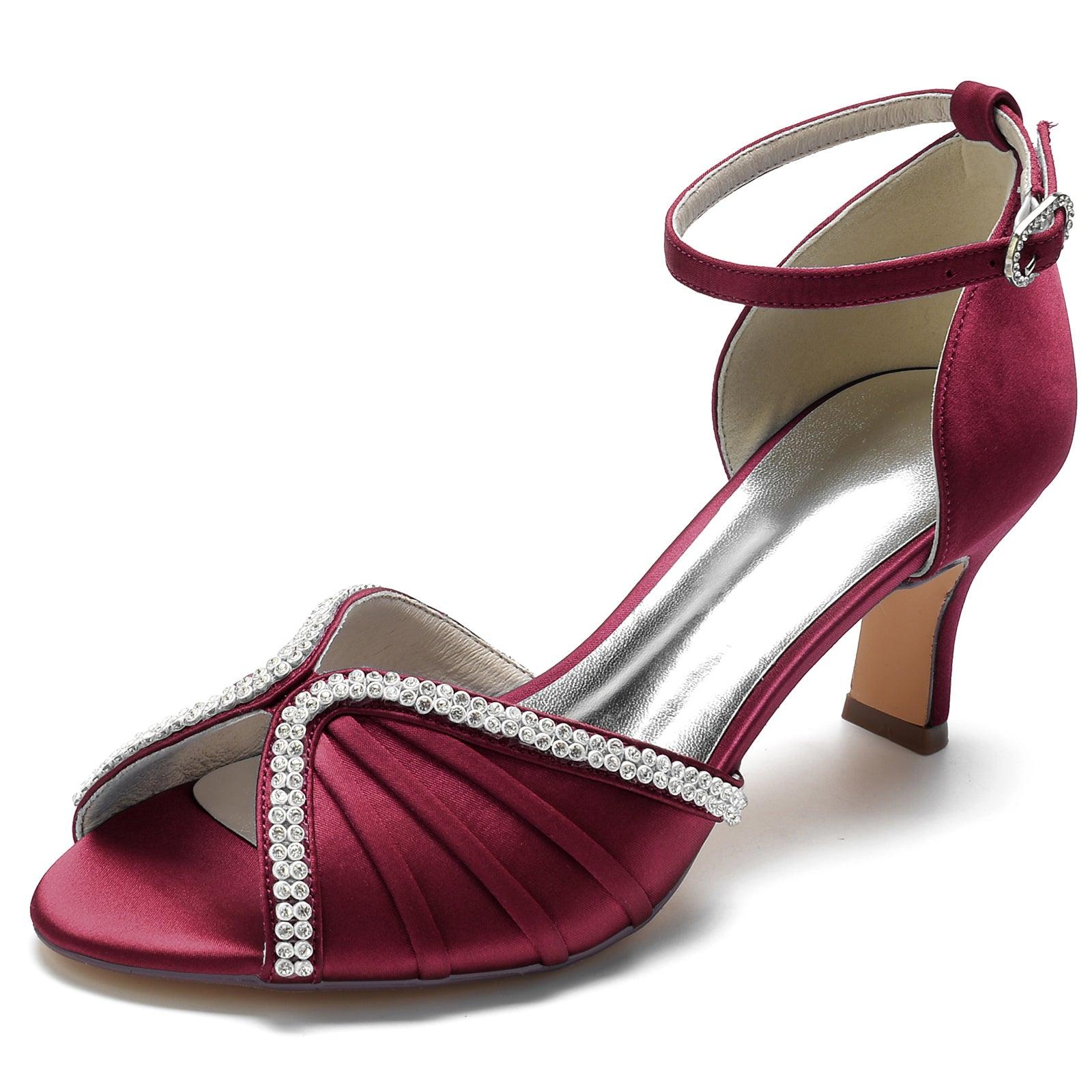 Chunky Heel 6.5cm Silk-Like Shoes CK0313 - COCOMELODY