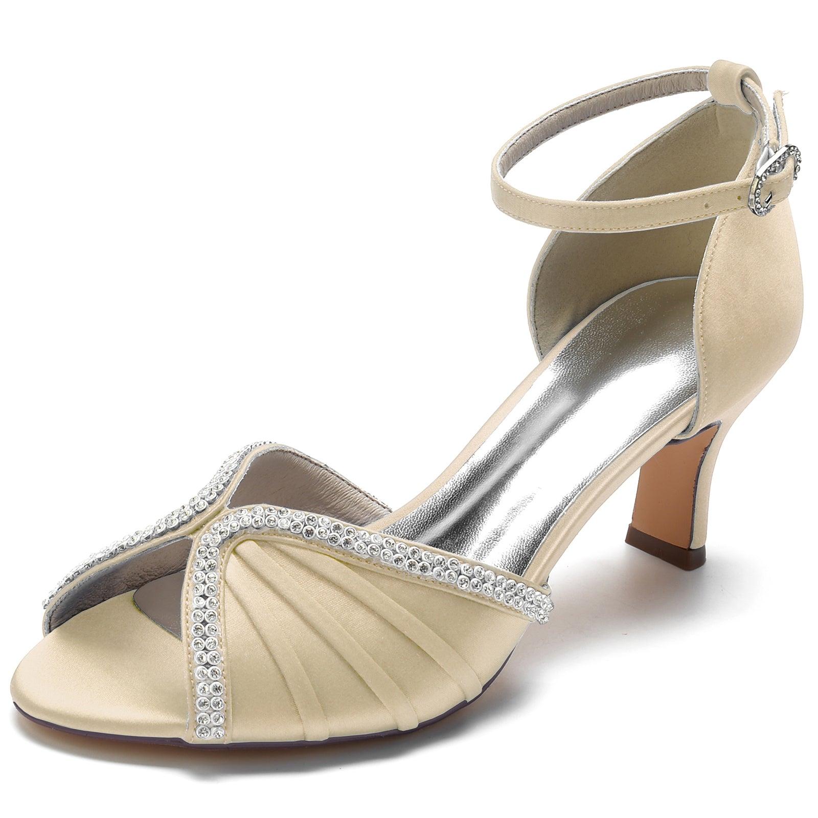 Chunky Heel 6.5cm Silk-Like Shoes CK0313 - COCOMELODY