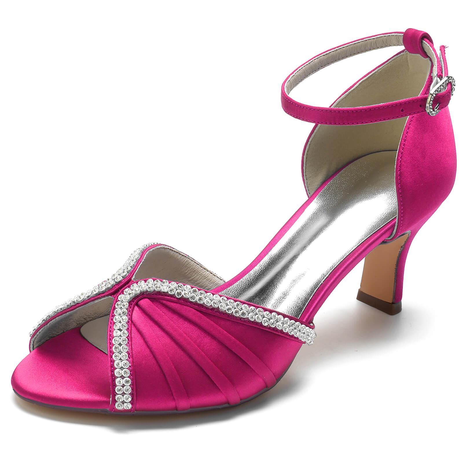 Chunky Heel 6.5cm Silk-Like Shoes CK0313 - COCOMELODY