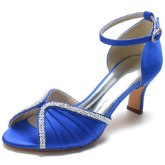 Chunky Heel 6.5cm Silk-Like Shoes CK0313 - COCOMELODY