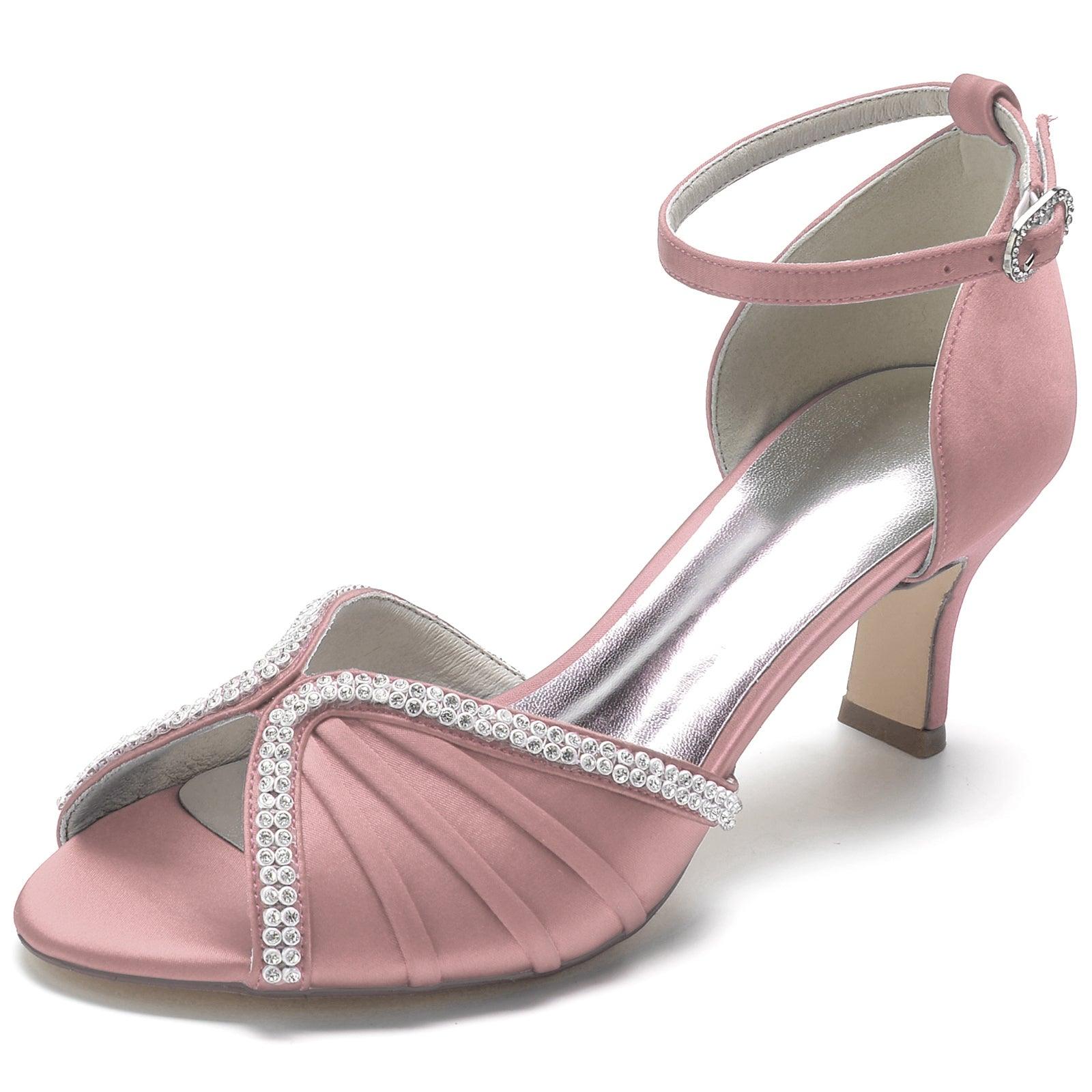 Chunky Heel 6.5cm Silk-Like Shoes CK0313 - COCOMELODY