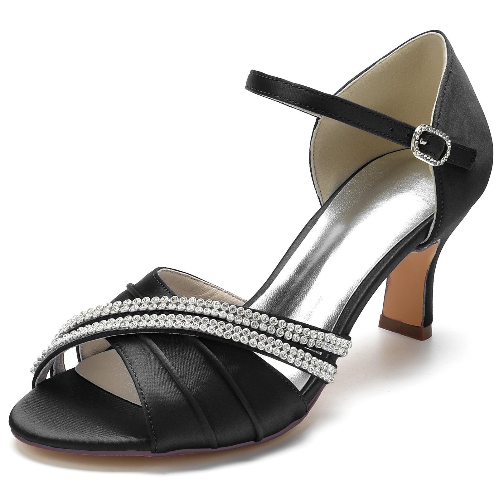 Chunky Heel 6.5cm Silk-Like Shoes CK0314 - COCOMELODY