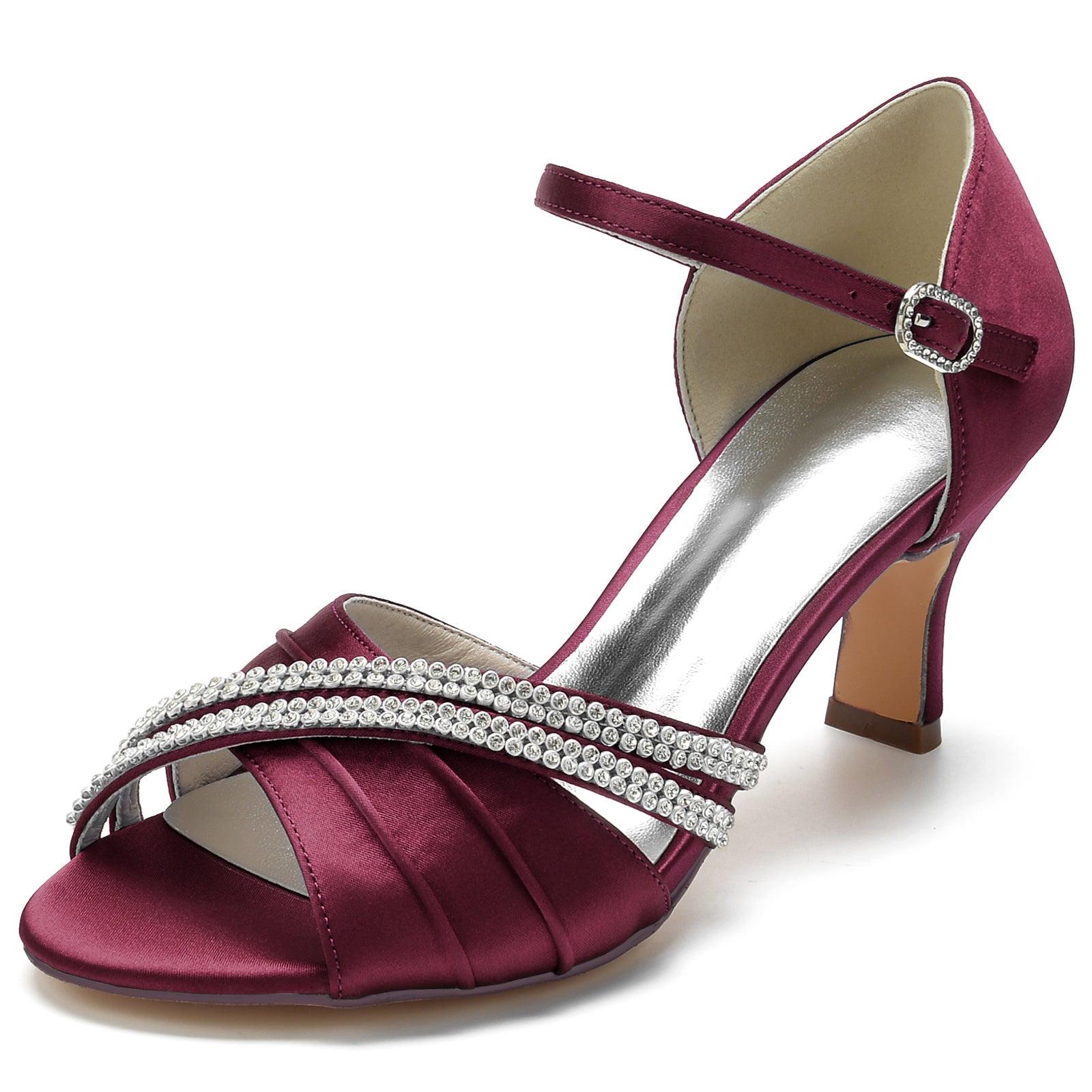 Chunky Heel 6.5cm Silk-Like Shoes CK0314 - COCOMELODY