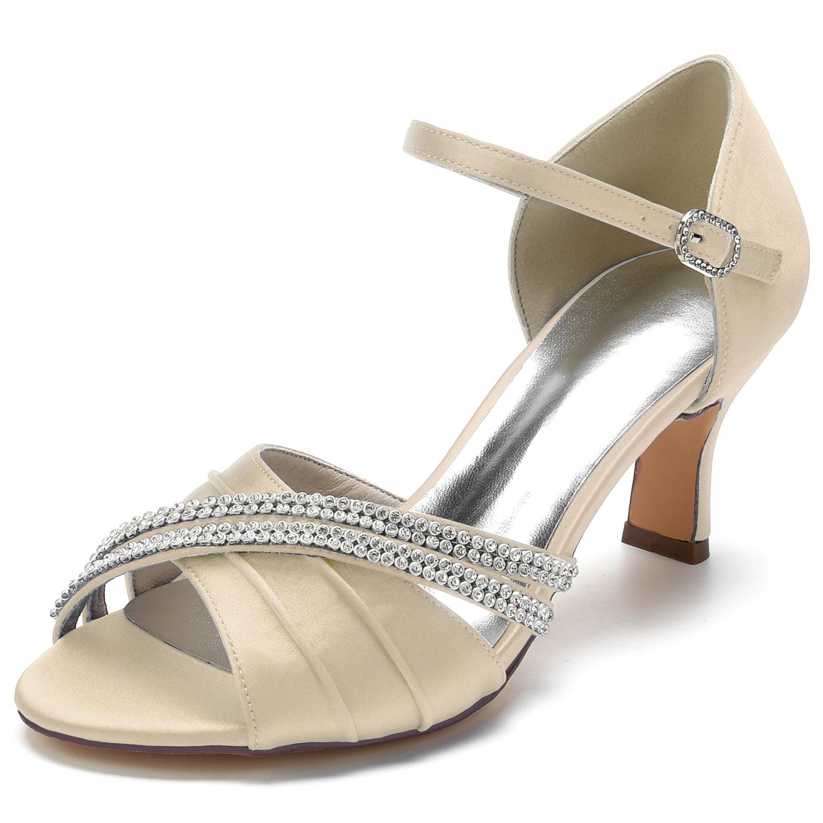 Chunky Heel 6.5cm Silk-Like Shoes CK0314 - COCOMELODY